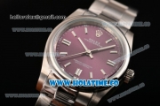 Rolex Air King Asia Automatic Full Steel with Purple Dial and White Stick Markers