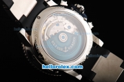 Ulysse Nardin Marine Swiss Valjoux 7750 Automatic Movement Steel Case with Silver Dial-Rubber Strap