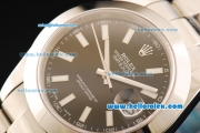 Rolex Datejust Oyster Perpetual Automatic Movement Full Steel with Black Dial and White Stick Markers