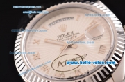 Rolex Day-Date II Automatic Movement White Dial with Silver Rome Numeral Marker and SS Strap