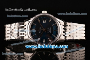 Omega De Ville Hour Vision Swiss ETA 2836 Automatic Steel Case and Strap with Blue Dial