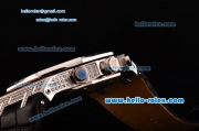 Audemars Piguet Royal Oak Chronograph Miyota OS20 Quartz Steel Case with Stick Markers White Dial and Steel/Diamond Bezel - 7750 Coating