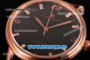 Vacheron Constantin Patrimony Miyota 9015 Automatic Rose Gold Case with Black Dial and Arabic Numeral/Diamonds Markers
