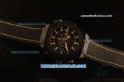 Hublot King Power F1 Swiss Valjoux 7750 Automatic CF Case with Skeleton Dial and Black Rubber Strap