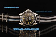 Rolex Submariner Comex Automatic Movement Steel Case with Black Dial and Two Tone Nylon Strap