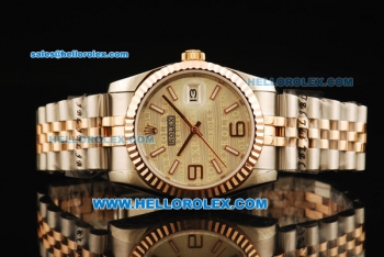 Rolex Datejust Automatic with White Dial and Rose Gold Case -Marking