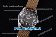 Rolex Milgauss Vintage Asia 2813 Automatic Steel Case with Black Dial Dot Markers and Green Army Nylon Strap