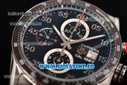 Tag Heuer Carrera Calibre 1887 Automatic Chrono Swiss Valjoux 7750 Automatic Full Steel with Black Dial and Arabic Numeral Markers