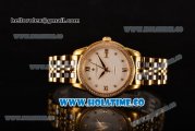 Vacheron Constantin Patrimony Miyota 9015 Automatic Steel/Yellow Gold with White Dial Diamonds Bezel and Diamonds/Roman Numeral Markers (YR)