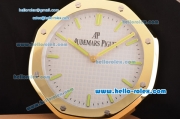 Audemars Piguet Swiss Quartz Gold Case with White Dial Stick Markers Wall Clock