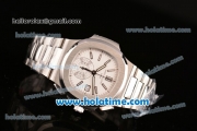 Patek Philippe Nautilus Swiss Valjoux 7750 Automatic Full Steel with Whtie Dial and Stick Markers - 1:1 Original (BP)