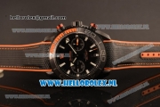 Omega Seamaster Planet Ocean Master Chronometer Chronograph 7750 Auto PVD Case with Black Dial and Black Nylon Strap (EF)