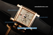 Franck Muller Conquistador King Chronograph Swiss Valjoux 7750 Automatic Movement Rose Gold Case with White Dial and Black Rubber Strap