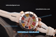 Gaga Milano Chrono 48 Miyota OS20 Quartz Rose Gold Case with Steel Bezel and Colorful Numeral Markers