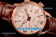 IWC Aquatimer Vintage 1967 Asia Automatic Rose Gold Case with White Dial Stick Markers and Brown Leather Strap