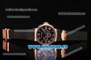 Ulysse Nardin Marine Chrono Asia Automatic Rose Gold Case with Roman Numeral Markers and Black Dial