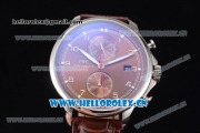 IWC Portugieser Yacht Club Asia ST25 Automatic Steel Case with Brown Dial Arabic Numeral Markers and Brown Leather Strap