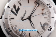 Chopard Happy Sport Original Chopard Quartz Movement Ceramic Case with White Dial and White Rubber Strap