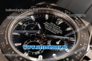 Rolex Daytona Chronograph 7750 Auto Steel Case with Black Dial and Black Rubber Strap - 1:1 Origianl