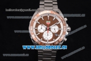 Tag Heuer Formula 1 Miyota Quartz Stainless Steel Case/Bracelet with Brown Dial and Stick Markers