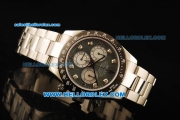 Rolex Daytona Chronograph Swiss Valjoux 7750 Automatic Movement Steel Case with Diamond Markers and Black Bezel