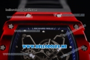 Richard Mille RM 35-01 RAFA Miyota 9015 Automatic PVD Case with Black Rubber Strap and Skeleton Dial Dot Markers