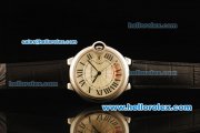 Cartier Ballon Bleu de Cartier 1:1 Original Swiss ETA 2892 Automatic Movement Silver Dial with Black Roman Markers and Black Leather Strap Cartier Ballon Bleu de Cartier 1:1 Original Swiss ETA 2892 Automatic Movement Silver Dial with Black Roman Markers and Black Leather Strap