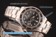 Rolex Submariner Oyster Perpetual Swiss ETA 2836 Automatic Full Steel with Black Bezel and Black Dial-White Markers