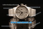 Omega De Ville Co-Axial Chrono Clone Omega 9300 Automatic Steel Case with White Dial and Steel Bracelet - (EF)