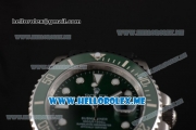 Rolex Submariner Swiss ETA 2836 Automatic Steel Case with Green Rubber Strap and Green Dial Dot Markers