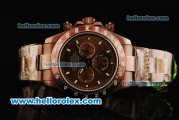 Rolex Daytona II Chronograph Swiss Valjoux 7750 Automatic Movement Brown PVD Case with Brown Dial and Brown PVD Strap