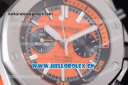 Audemars Piguet Royal Oak Offshore Diver Swiss Valjoux 7750 Automatic Steel Case with Orange Dial Orange Rubber Strap and Stick/Arabic Numeral Markers (EF)