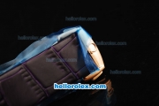 Omega Constellation Swiss ETA Quartz Rose Gold Case with Diamond Bezel and Black Leather Strap