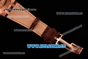 Audemars Piguet Royal Oak 39MM Miyota 9015 Automatic Rose Gold Case with White Dial Brown Leather Strap and Stick Markers (BP)