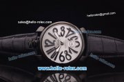 Gaga Milano Italy Asia 6497 Manual Winding PVD Case with Silver Dial and Black Strap -Black Markers
