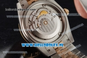 Rolex Datejust Clone Swiss ETA 2836 Automatic K Gold Case with Yellow Gold Dial stick Markers and Two Tone Bracelet BP