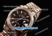 Rolex Datejust 37mm Swiss ETA 2836 Automatic Steel Case with Jubilee Steel Bezel Black Dial Stick Steel Bracelet