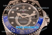 Rolex GMT-Master II Chronometer Asia Automatic Full Steel with Black Dial and White Dot Markers - Blue/Black Bezel