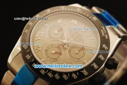 Rolex Daytona Chronograph Swiss Valjoux 7750 Automatic Steel Case with PVD Bezel and Brown Dial-Steel Strap