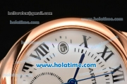 Cartier Ballon Bleu De Medium Chrono Miyota Quartz Rose Gold Case with White Dial and Black Roman Numeral Markers