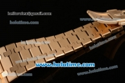 Audemars Piguet Royal Oak Swiss ETA 2824 Automatic Full Yellow Gold with Gold Sitck Markers and White Dial - 1:1 Original