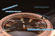 Omega Seamaster Swiss ETA Quartz Rose Gold Case with Diamond Bezel and Black Dial