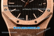 Audemars Piguet Royal Oak Clone Calibre AP 3120 Automatic Full Rose Gold with Black Dial and Stick Markers (EF)