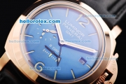 Panerai 1950 8 Days PAM289 Automatic Movement Rose Gold Case with Blue Dial and Black Strap