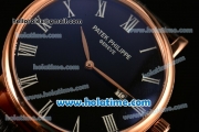 Patek Philippe Calatrava 2813 Automatic Rose Gold Case with Black Dial and Roman Numeral Markers