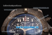 Breitling Avenger Seawolf Miyota Quartz PVD Case with Black Dial and Black Rubber Strap - Arabic Numeral Markers