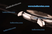 Patek Philippe Calatrava Swiss Quartz Steel Case with White/Black Dial and Black Leather Strap