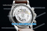 Rolex Daytona Chrono Clone Rolex 4130 Automatic Steel Case with White Dial and Brown Leather Strap (EF)