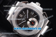 Patek Philippe Nautilus Clone PP 315 Automatic Steel Case with Black Dial Stick/Arabic Numeral Markers and Black Leather Strap (BP)