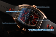 Franck Muller Conquistador F1 Singapore GP Chronograph Quartz Movement Rose Gold Case with Black Dial and Black Bezel